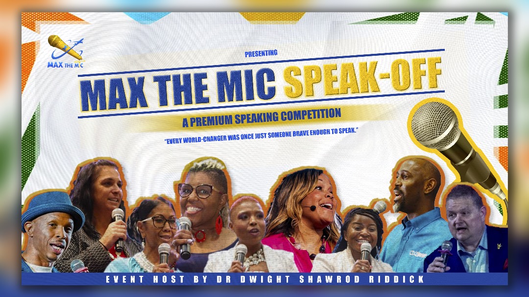 Max The Mic Speak-Off competition promotional banner